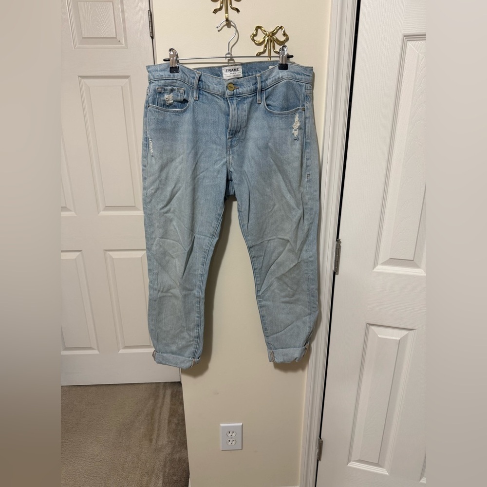 Frame Denim Light Wash Boyfriend Jeans